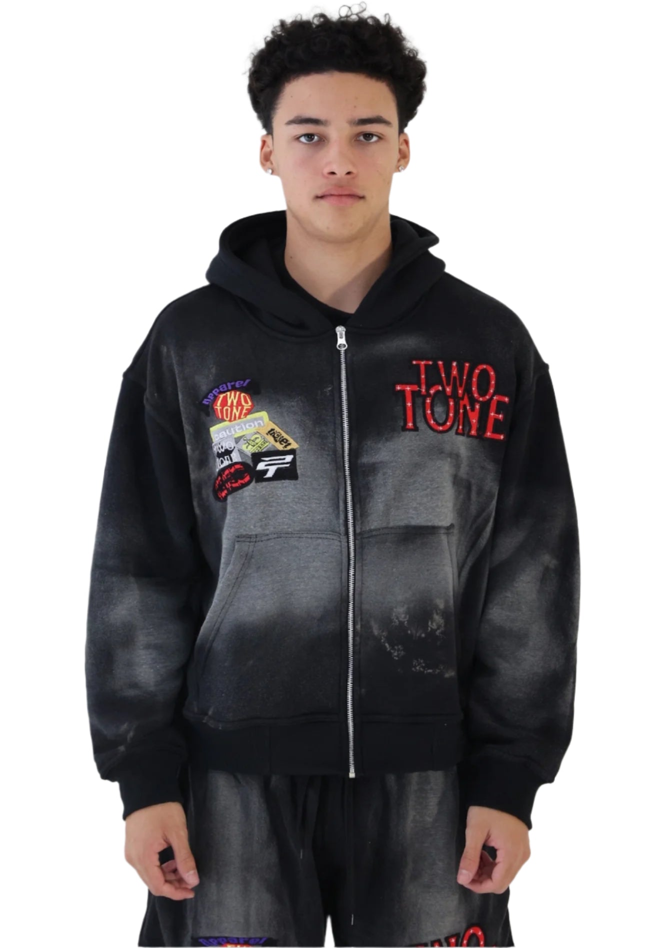 Two Tone Zip-Up