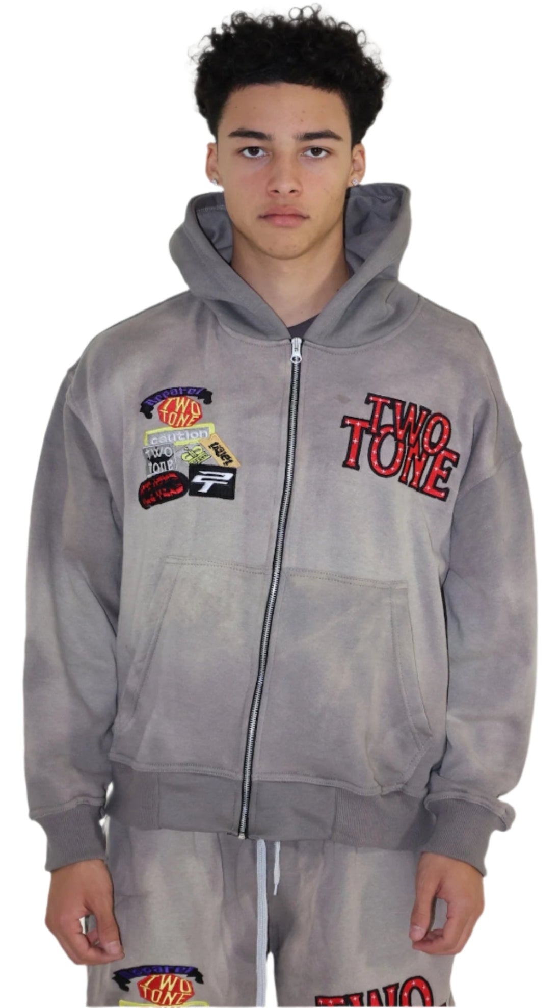 Two Tone Zip-Up