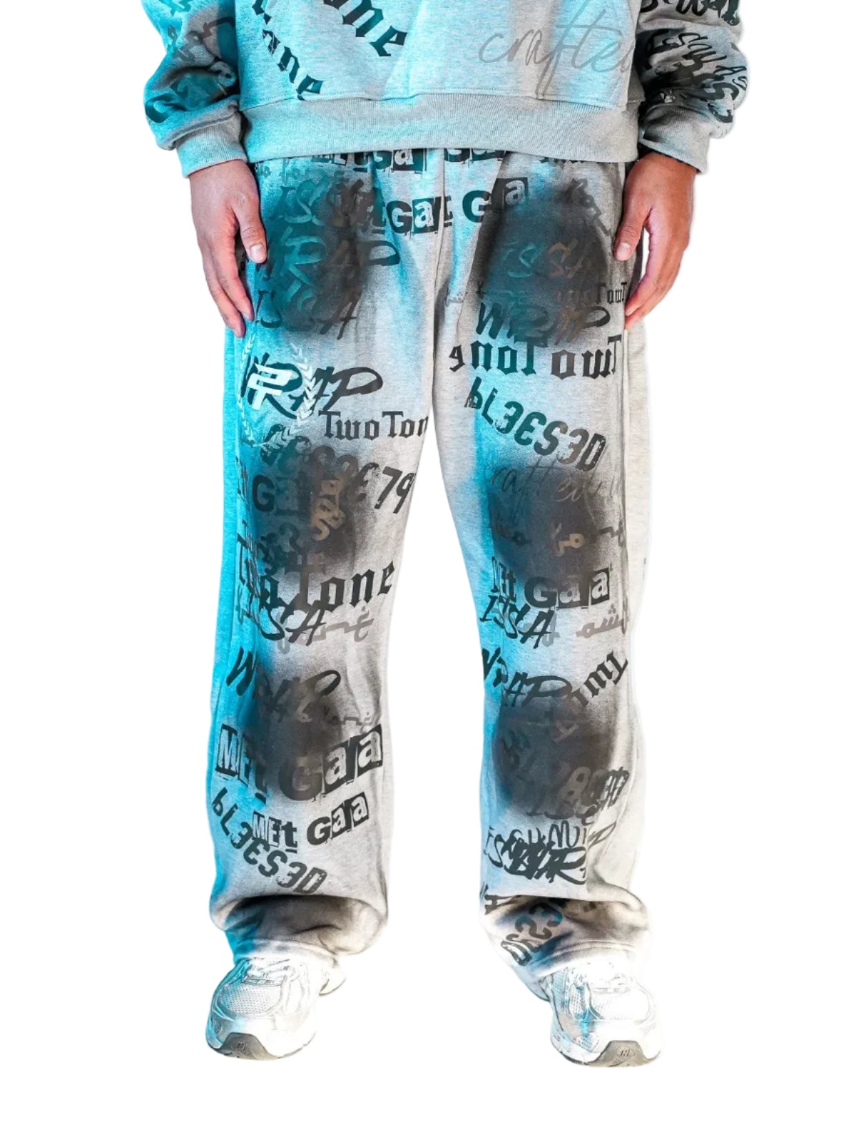 Two Tone All Over Print Sweatpants