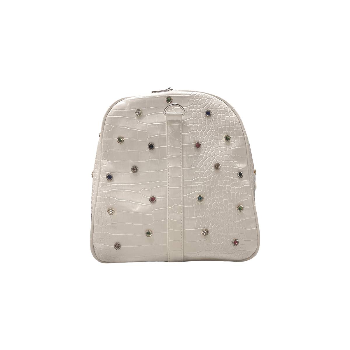 Rhinestone Duffel (White)